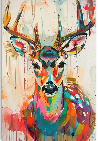 Quadro su tela – Capriolo con imitazione di pittura