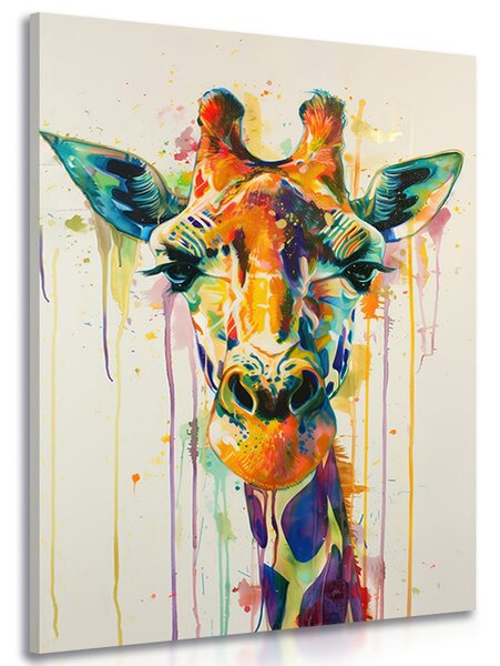 Quadro su tela – Giraffa con imitazione di pittura