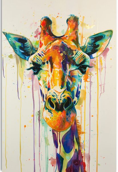 Quadro su tela – Giraffa con imitazione di pittura