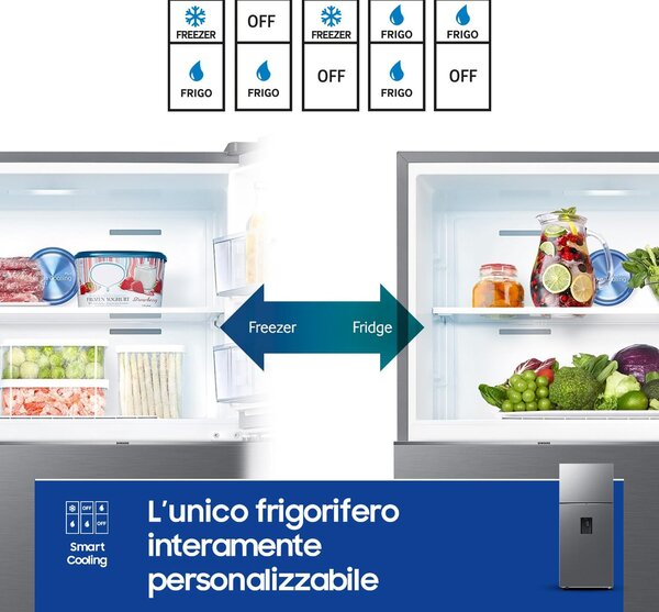 Samsung Frigorifero Doppia Porta Capacit 528 Litri Classe energetica E Raffreddamento No Frost colore Inox - RT53DG7B14S9