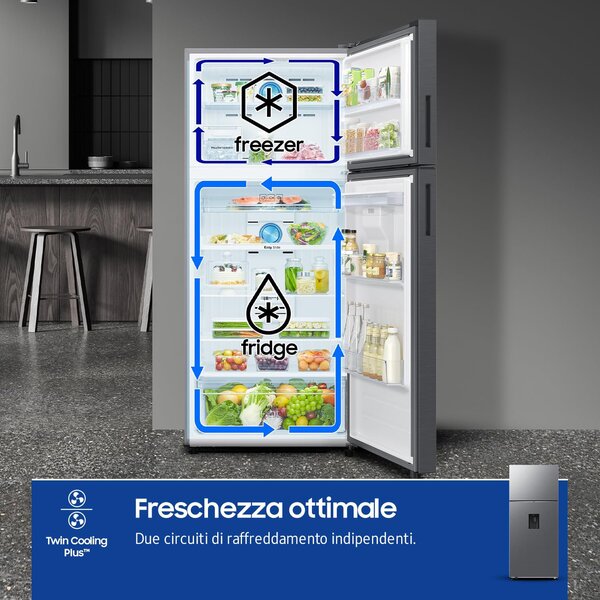 Samsung Frigorifero Doppia Porta Capacit 528 Litri Classe energetica E Raffreddamento No Frost colore Inox - RT53DG7B14S9