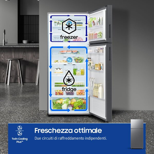Samsung Frigorifero Doppia Porta Capacit 530 Litri Classe energetica E Raffreddamento No Frost colore Inox - RT53DG7A14S9