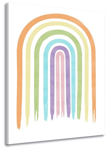 Stampa su tela – Arcobaleno pastello Mid-Century