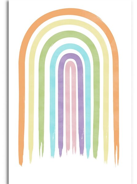Stampa su tela – Arcobaleno pastello Mid-Century