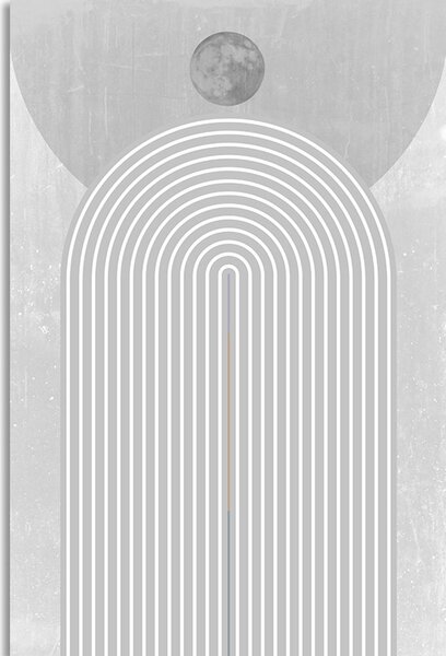 Stampa su tela – Arcobaleno grigio moderno Mid-Century