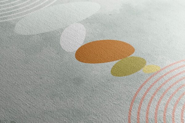 Quadro su tela – Cerchio moderno con arcobaleno Mid-Century