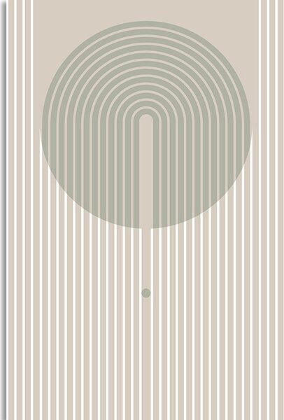 Stampa su tela – Motivo elegante con cerchio Mid-Century