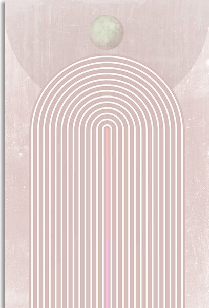 Stampa su tela – Arcobaleno rosa moderno Mid-Century