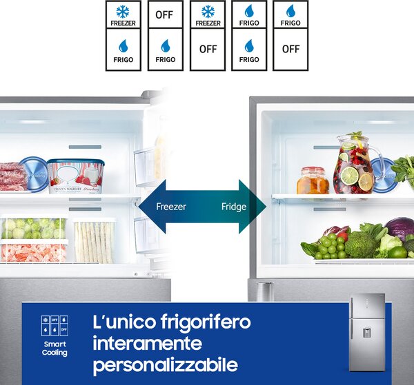 Samsung Frigorifero Doppia Porta Capacit 620 Litri Classe energetica E Raffreddamento No Frost colore Acciaio Inox - RT62K711RS