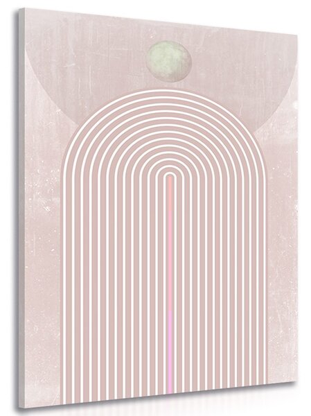 Stampa su tela – Arcobaleno rosa moderno Mid-Century