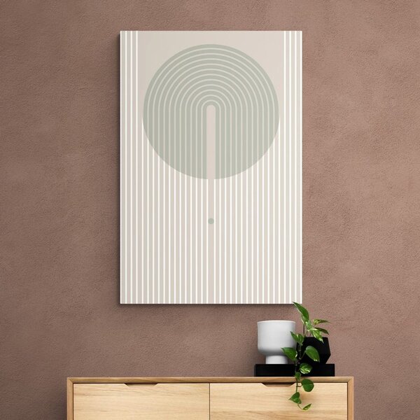 Stampa su tela – Motivo elegante con cerchio Mid-Century