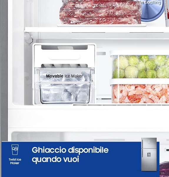 Samsung Frigorifero Doppia Porta Capacit 620 Litri Classe energetica E Raffreddamento No Frost colore Acciaio Inox - RT62K711RS