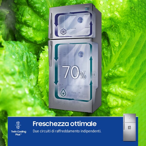 Samsung Frigorifero Doppia Porta Capacit 620 Litri Classe energetica E Raffreddamento No Frost colore Acciaio Inox - RT62K711RS