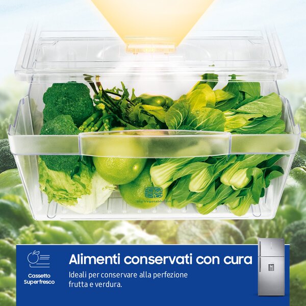 Samsung Frigorifero Doppia Porta Capacit 620 Litri Classe energetica E Raffreddamento No Frost colore Acciaio Inox - RT62K711RS