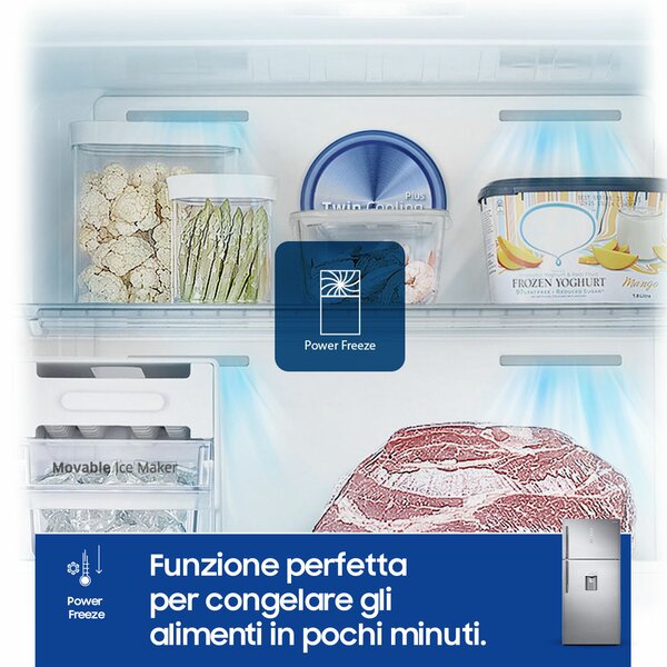 Samsung Frigorifero Doppia Porta Capacit 620 Litri Classe energetica E Raffreddamento No Frost colore Acciaio Inox - RT62K711RS