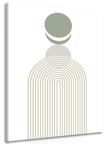 Stampa su tela – Arcobaleno moderno con cerchi Mid-Century