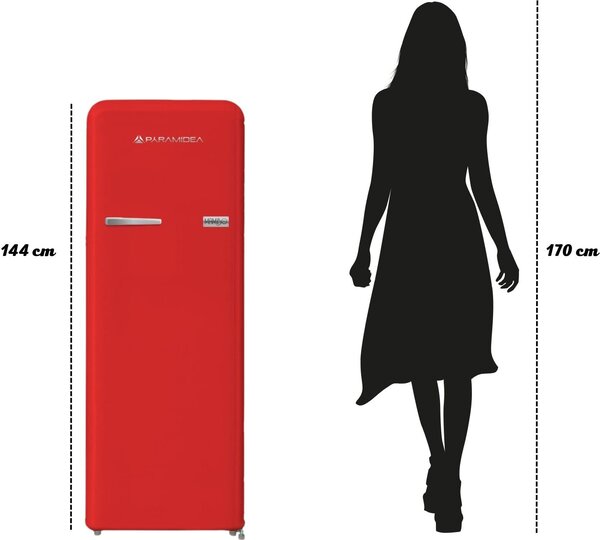 PYRAMIDEA Frigorifero Monoporta Capacit 240 Litri Classe energetica E Raffreddamento Ventilato colore Rosso - MAMBO2401R Mambo