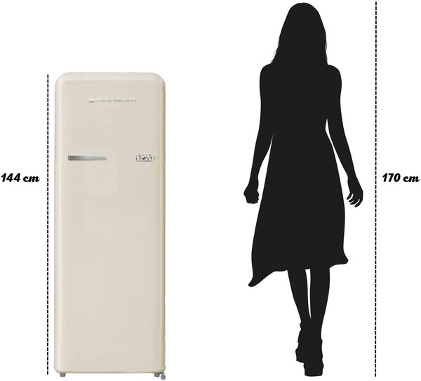 PYRAMIDEA Frigorifero Monoporta Capacit 240 Litri Classe energetica E Raffreddamento Ventilato colore Crema - MAMBO2401C Mambo