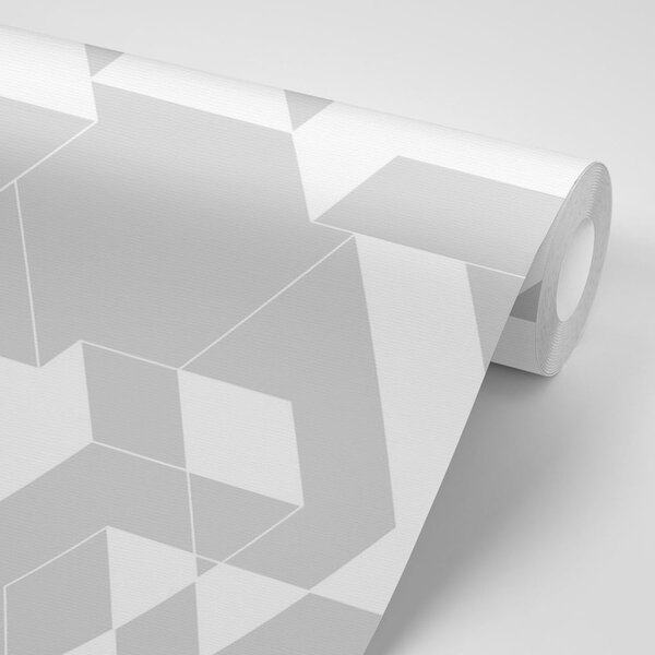 Carta da parati – Puzzle grigio-bianco
