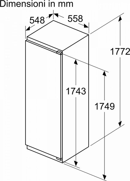 Bosch Frigorifero Monoporta da Incasso Capacit 280 Litri Classe E Raffreddamento Ventilato con Congelatore - KIL82NSE0 Serie 2