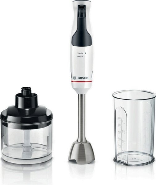 Bosch Frullatore a Immersione Minipimer Capacit Ciotola 0,6 Litri Potenza 800 Watt colore Nero e Bianco - MSM4W420