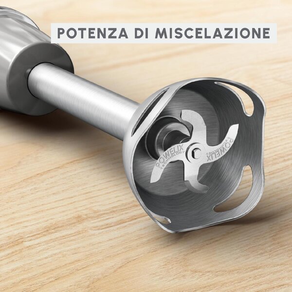 Moulinex Frullatore a Immersione Minipimer Capacit Ciotola 0,8 Litri Potenza 1000 Watt con Tritaghiaccio colore Grigio e Acciaio - DD672B