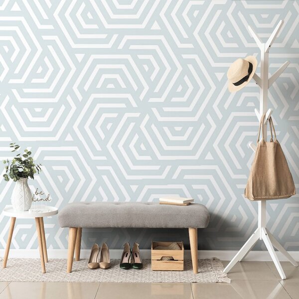 Carta da parati – Motivo trendy grigio-blu