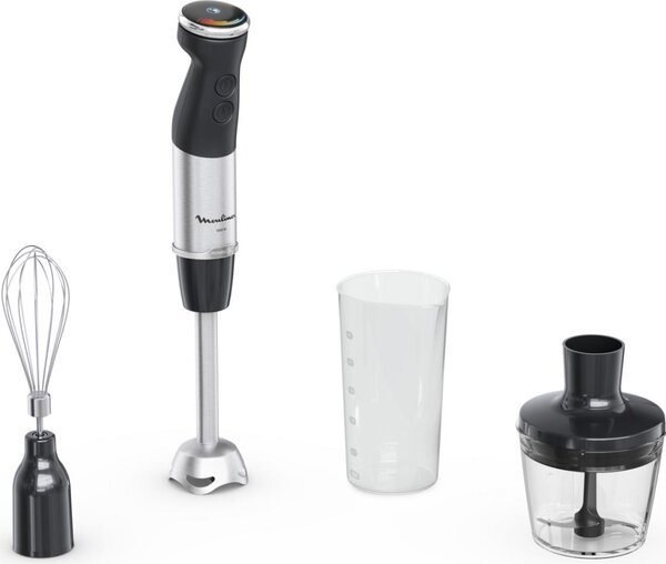 Moulinex Frullatore a Immersione Minipimer Potenza 1000W con Bicchiere e Frusta colore Nero Quickchef+ - DD673810