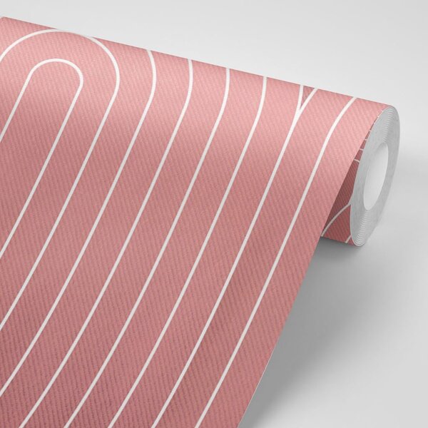 Carta da parati – Motivo arcobaleno rosa antico Mid-Century