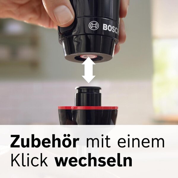 Bosch Frullatore ad Immersione Minipimer Potenza 1000 Watt con Bicchiere da 1.2 Litri colore Nero - MSM4B6V2 Serie 4