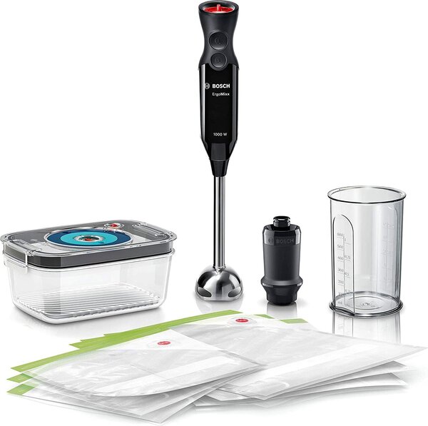 Bosch Frullatore ad Immersione Minipimer Potenza 1000 watt con Bicchiere 0.6 Litri 12 Velocit - MS6CB61V1