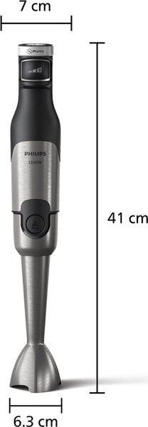 Philips Frullatore ad Immersione Minipimer Potenza 1200 Watt 3 Velocit con Accessori colore Nero e Inox - HR2684/00