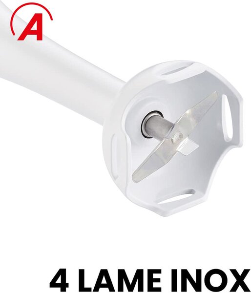 Ardes Frullatore ad Immersione Minipimer Potenza 200 Watt 2 Velocit Lama in Acciaio Inox colore Bianco - ARMIX01