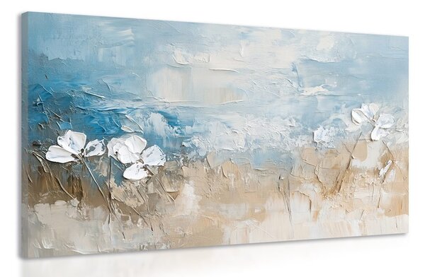 Quadro su tela – Imitazione di pittura a olio di spiaggia e cielo