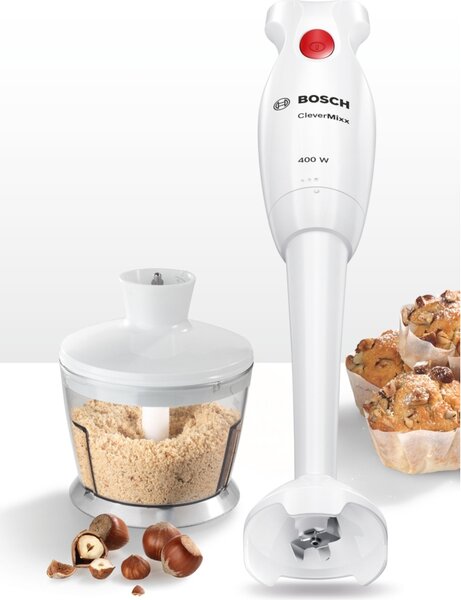 Bosch Frullatore ad Immersione Minipimer Potenza 400 Watt con Bicchiere da 0.6 Litri colore Bianco - MSM14200