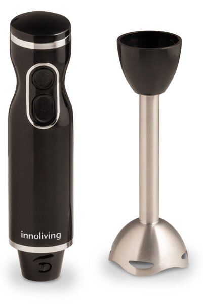 INNOLIVING Frullatore ad Immersione Minipimer Potenza 400 Watt 2 Velocit + Turbo colore Nero e Acciaio Inox - INN-881