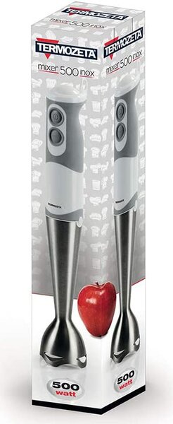 Termozeta Frullatore ad Immersione Minipimer Potenza 500 watt Lame inox colore Bianco Grigio - 76017 Mixer 500