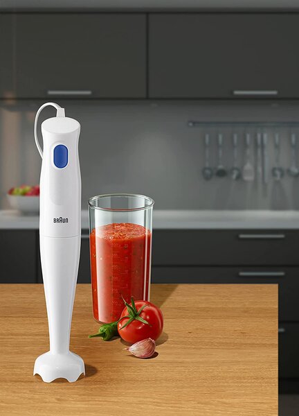 Braun Frullatore ad Immersione Minipimer Potenza 450 Watt Capacit Ciotola 0.6 Litri colore Bianco - MQ 10.001P WH MultiQuick 1