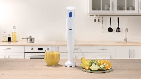 Braun Frullatore ad Immersione Minipimer Potenza 450 Watt Capacit Ciotola 0.6 Litri colore Bianco - MQ 10.001P WH MultiQuick 1