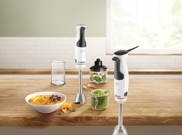 Bosch Frullatore ad Immersione Minipimer Potenza 600 Watt Funzione Turbo con Bicchiere colore Bianco - MSM4W220