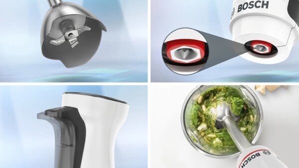Bosch Frullatore ad Immersione Minipimer Potenza 600 Watt Funzione Turbo con Bicchiere colore Bianco - MSM4W220