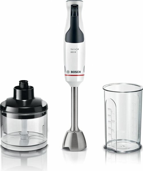 Bosch Frullatore ad Immersione Minipimer Potenza 600 Watt Funzione Turbo con Bicchiere colore Bianco - MSM4W220