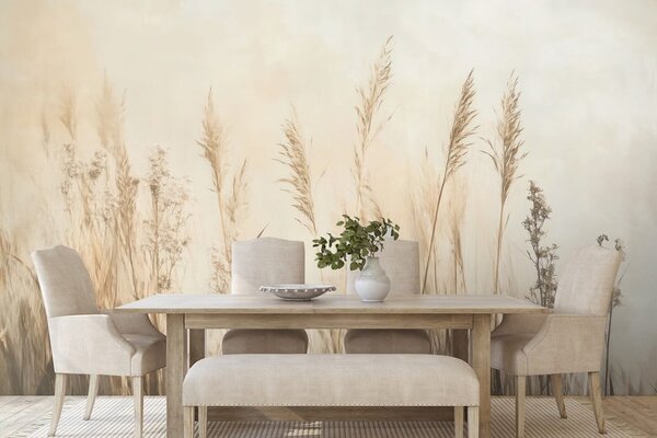 Carta da parati – Piante secche in beige