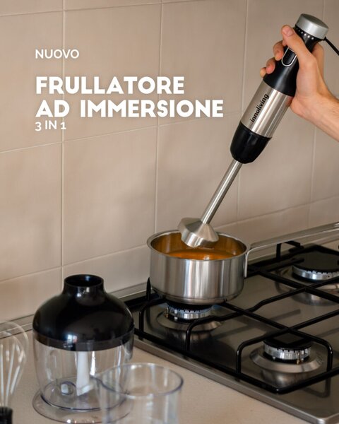 INNOLIVING Frullatore ad Immersione Minipimer Potenza 700 Watt con Accessori colore Nero - INN-698