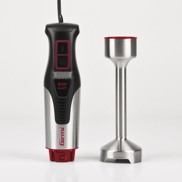 Girmi Frullatore ad Immersione Minipimer Potenza 800 Watt + Accessori colore Nero e Inox - MX3900