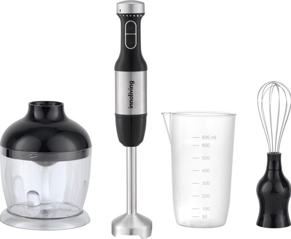 INNOLIVING Frullatore ad Immersione Minipimer Potenza 700 Watt con Accessori colore Nero - INN-698