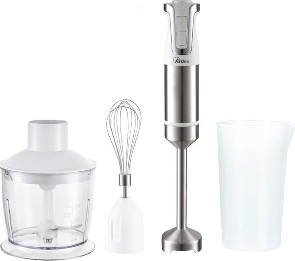 Ardes Frullatore ad Immersione Set 3 in 1 Potenza 1000 Watt 20 Velocit Lame in Acciaio Inox colore Bianco / Inox - ARSET01 Trinity