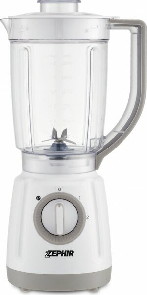 Zephir Frullatore con Bicchiere 2 velocit Potenza 800 Watt Capacit 1.5 Litri Funzione Pulse Lame in Acciaio Caraffa in Plastica Doppio Sistema di
