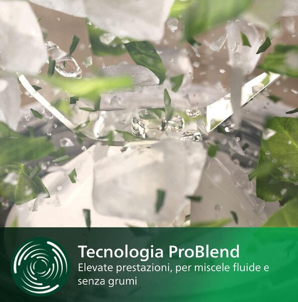 Philips Frullatore con Bicchiere Capacit 0,6 Litri Potenza 350W colore Bianco serie 5000 Eco Conscious - HR250000