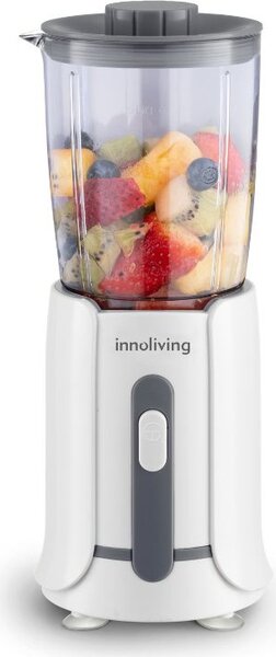 INNOLIVING Frullatore con Bicchiere Capacit 0.5 Litri Potenza 300 Watt 4 Lame colore Bianco - INN-697